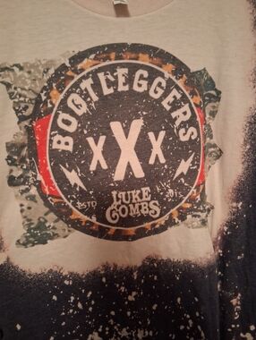 Bella Canvas Cream and Black Distressed Luke Combs Bootleggers Tee